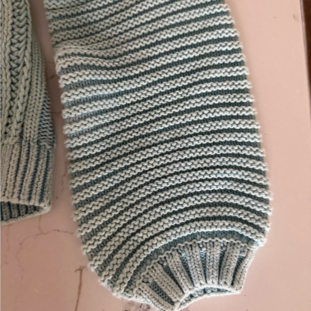 Free People Light Blue Women's Cowl 100% Cotton Sweater - Picture 5 of 7